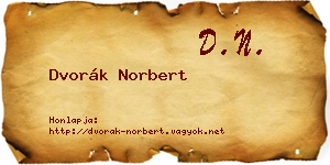 Dvorák Norbert névjegykártya