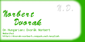 norbert dvorak business card